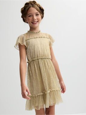 Girls Sparkle Gold Party Dress